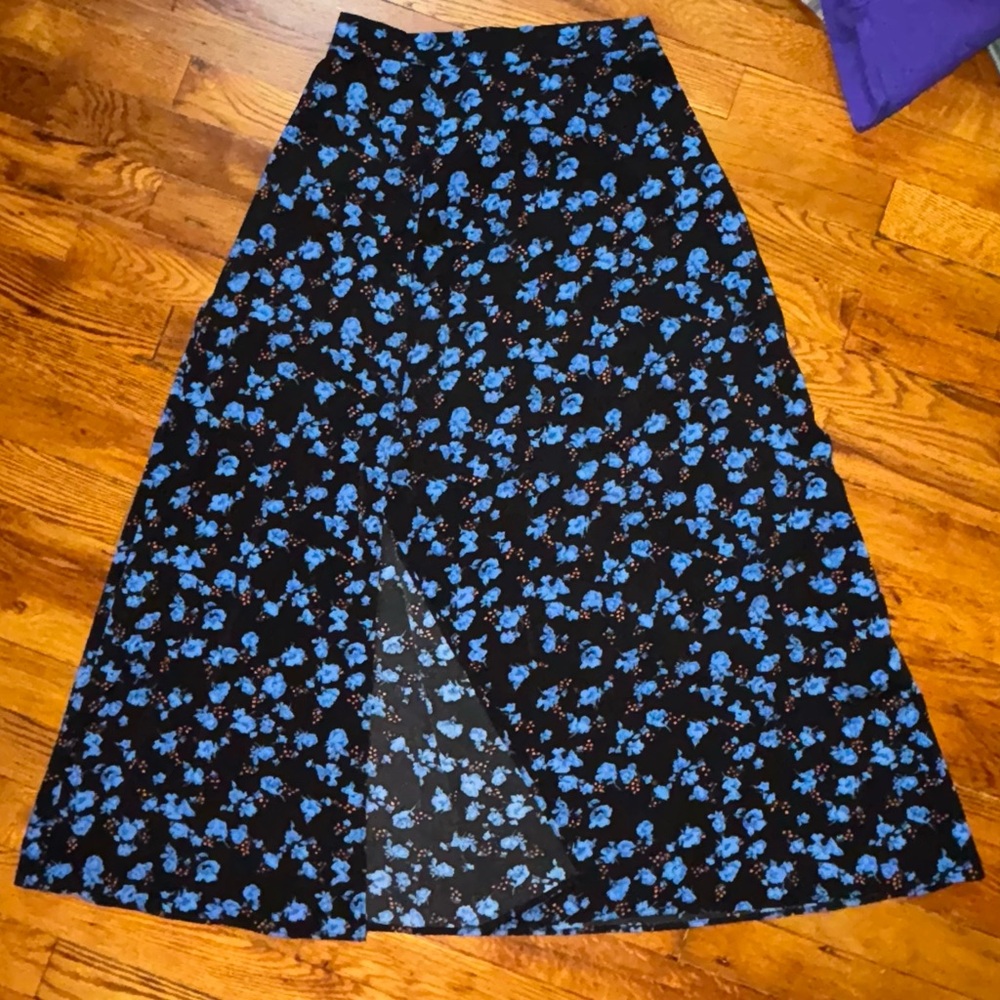 Floral Black and Blue Women's Skirt